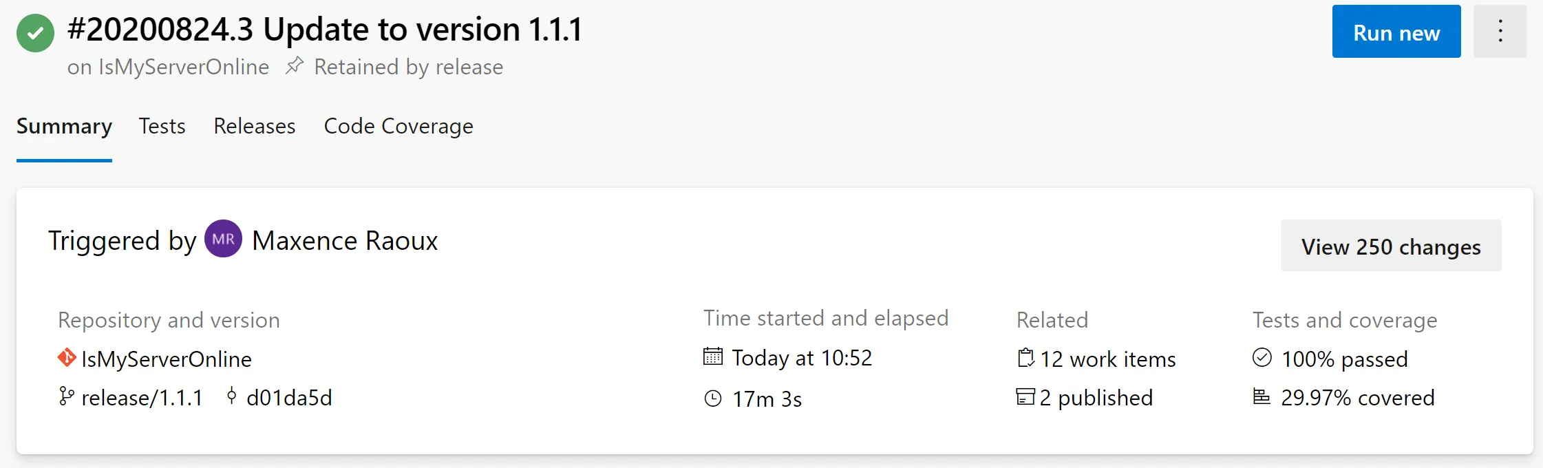 IsMyServerOnline - Devops build