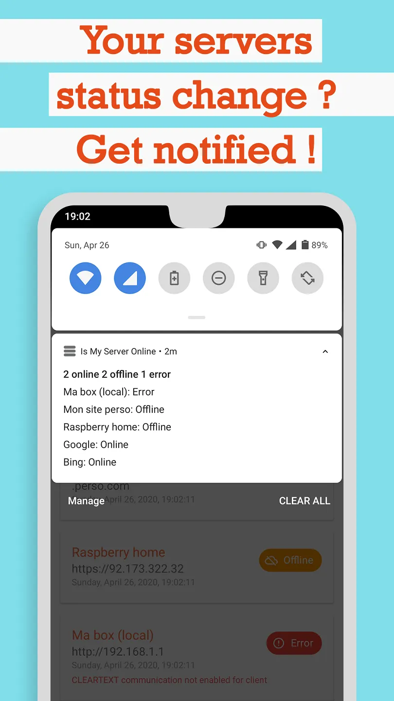 IsMyServerOnline - Notifications