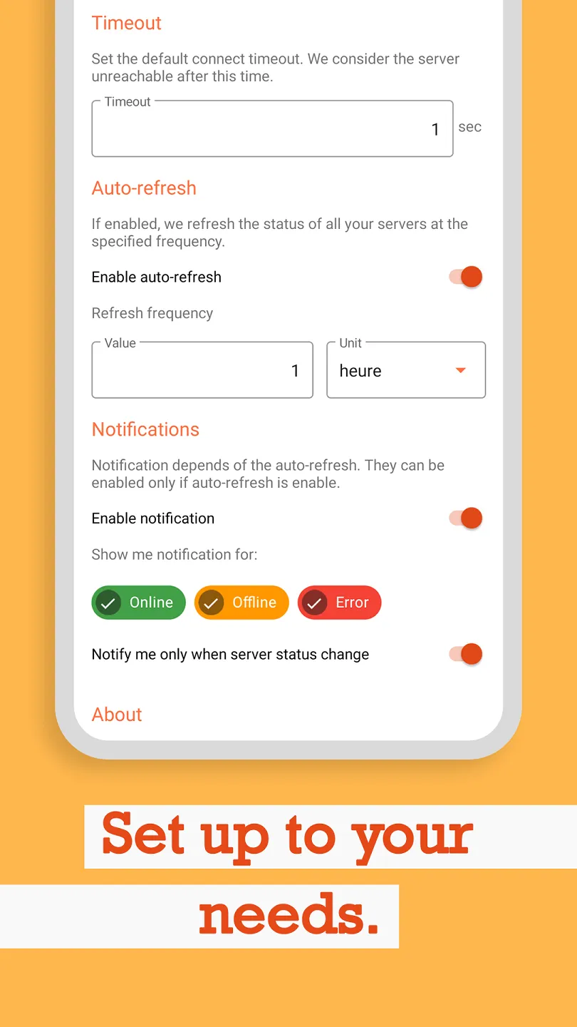 IsMyServerOnline - Settings